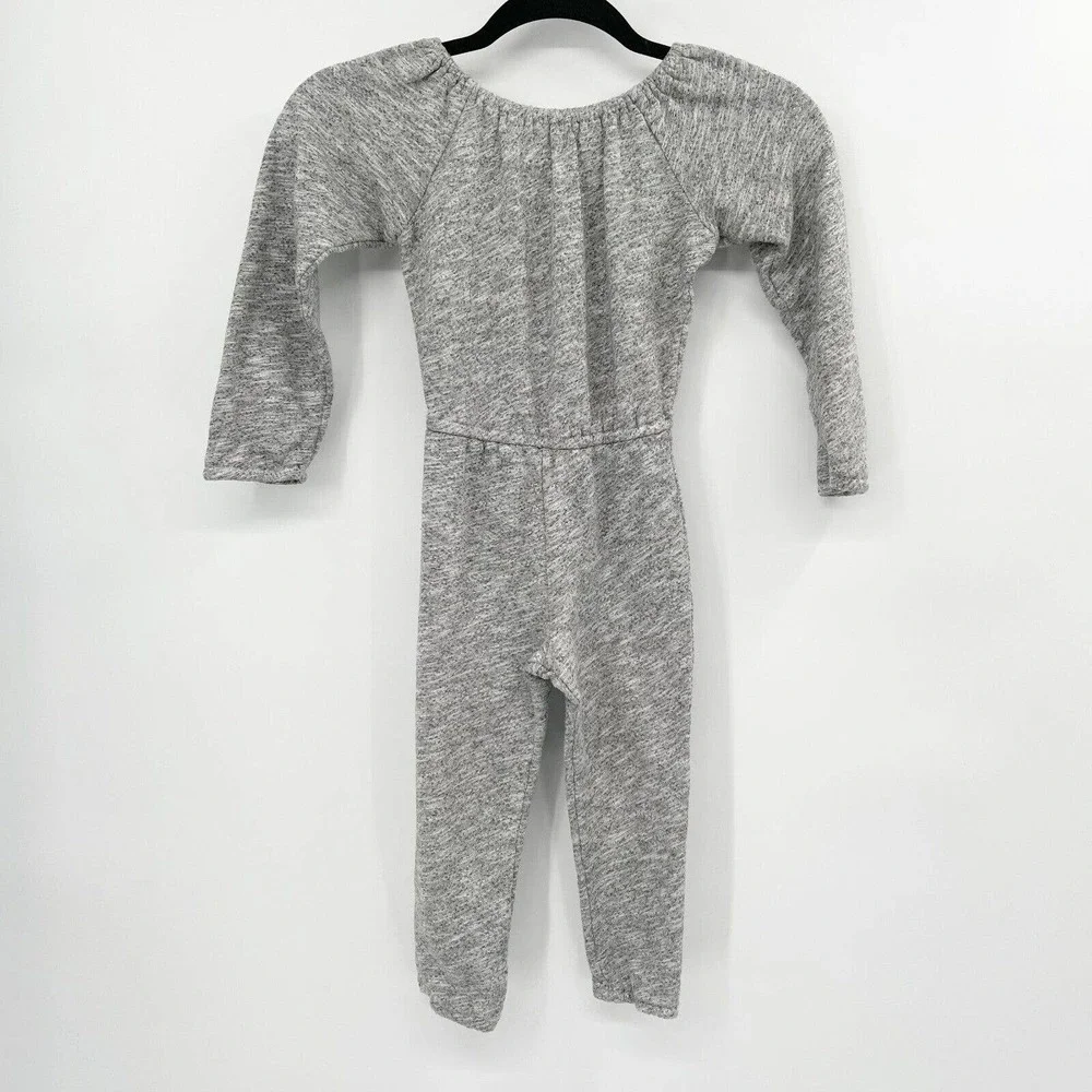 Boy + Girl Jumpsuit Gray Size 4T Long Sleeve Elastic Waist Pull On 100% Cotton